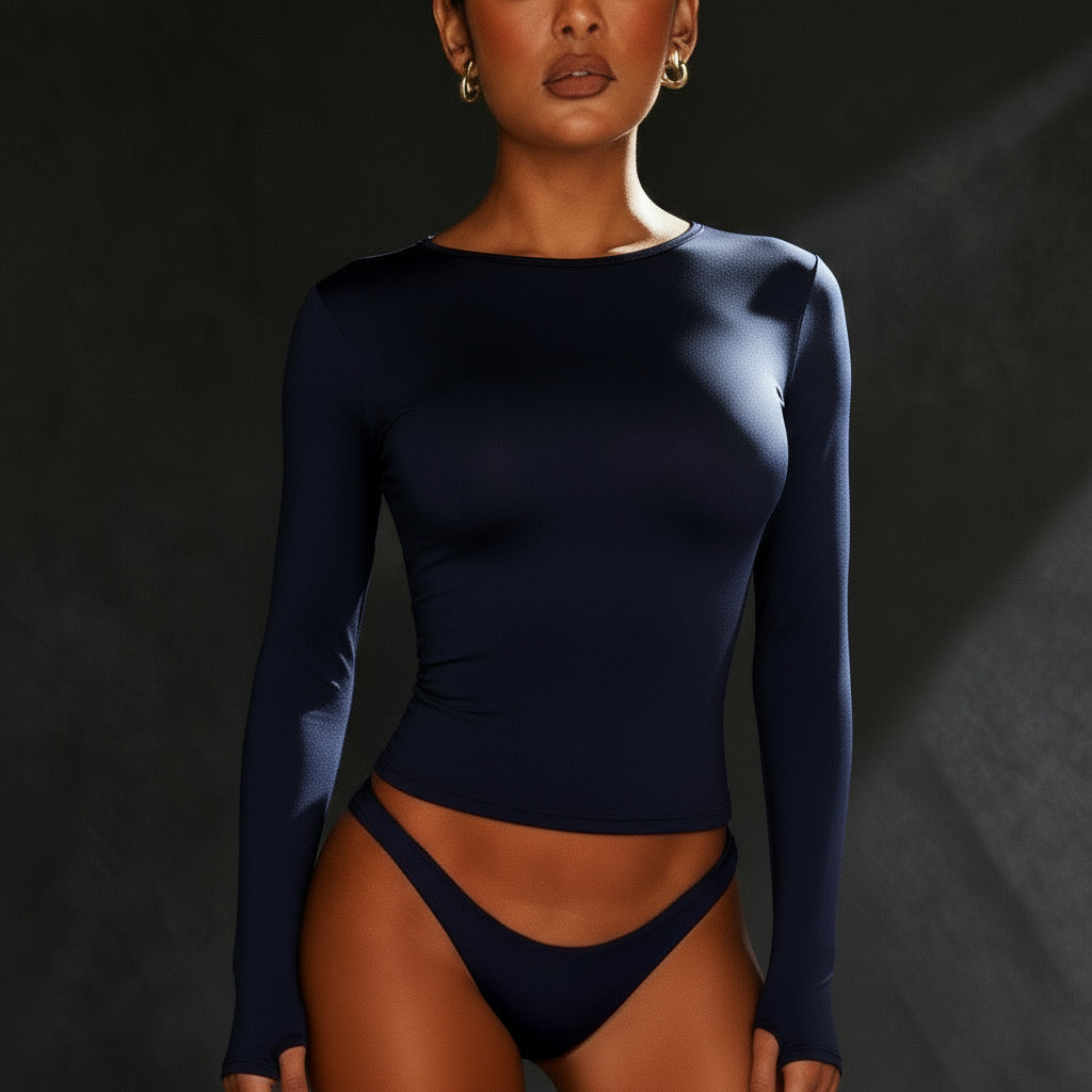Streetwear Long Sleeve Y2K Crop Tee