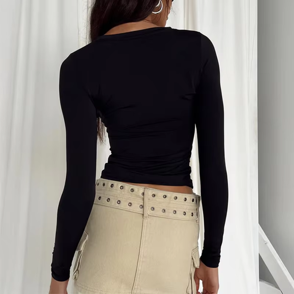 Streetwear Long Sleeve Y2K Crop Tee