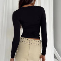 Streetwear Long Sleeve Y2K Crop Tee