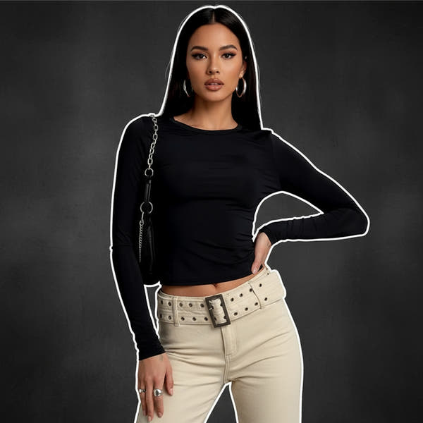 Streetwear Long Sleeve Y2K Crop Tee