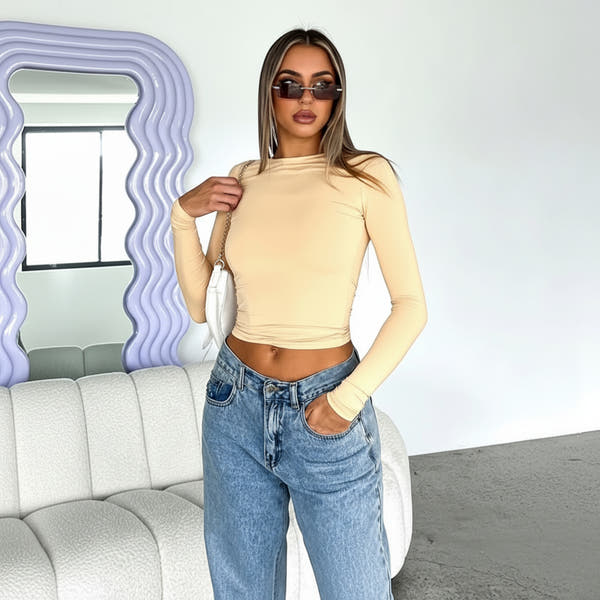 Streetwear Long Sleeve Y2K Crop Tee