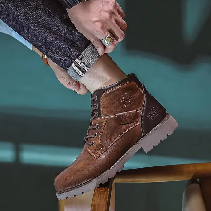 Genuine Leather Men'S Boots British Style