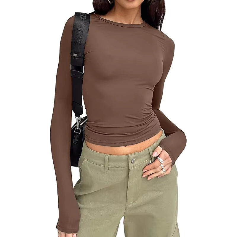 Streetwear Long Sleeve Y2K Crop Tee