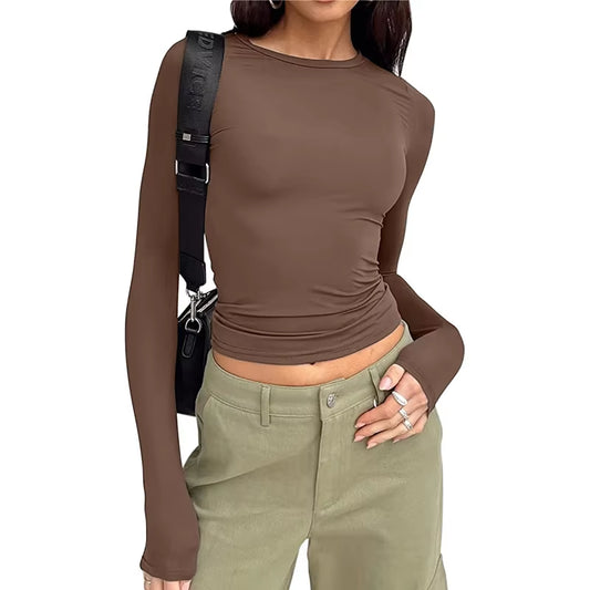 Streetwear Long Sleeve Y2K Crop Tee