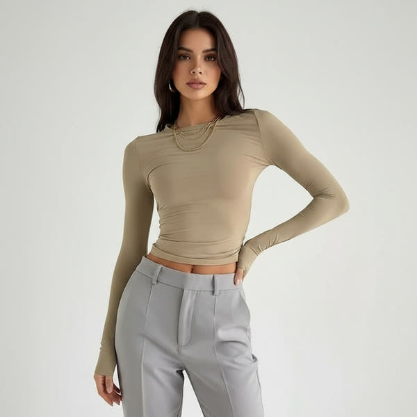 Streetwear Long Sleeve Y2K Crop Tee