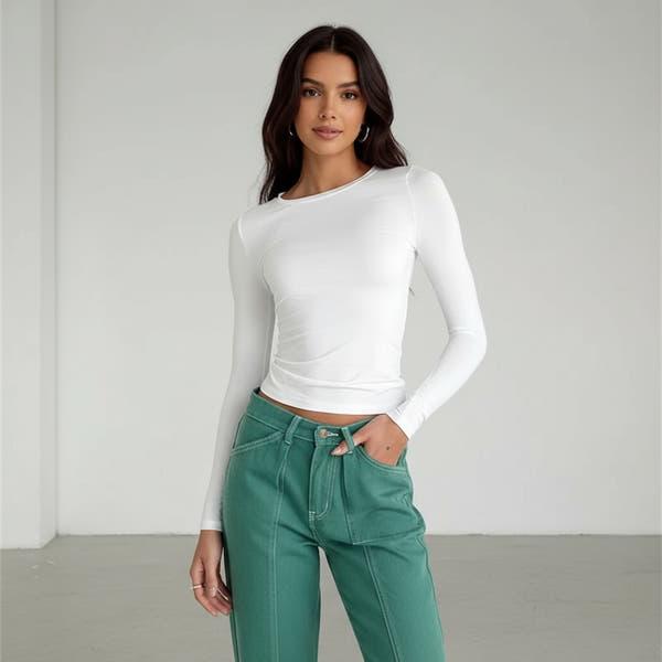 Streetwear Long Sleeve Y2K Crop Tee