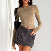 Streetwear Long Sleeve Y2K Crop Tee